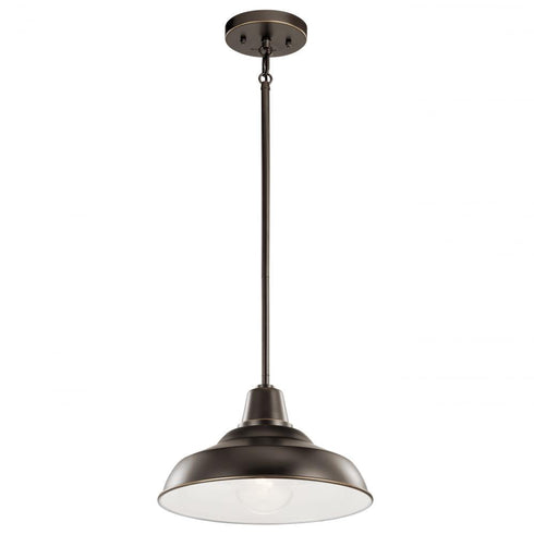 Kichler Pier 1 Light Outdoor Pendan Semi Flush Model: 49992BK