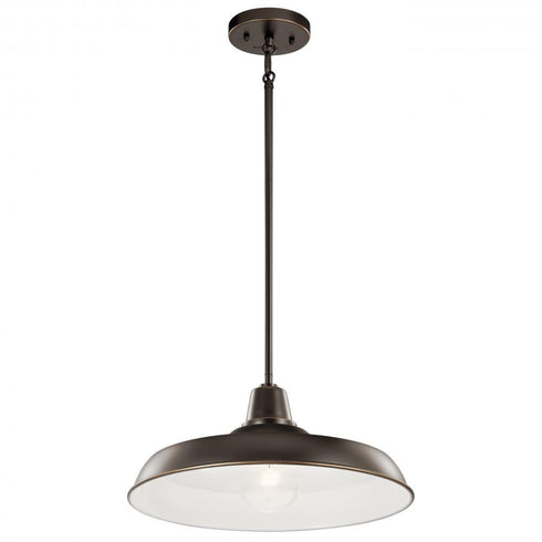 Kichler Pier 1 Light Outdoor Pendan Semi Flush Model: 49993BK