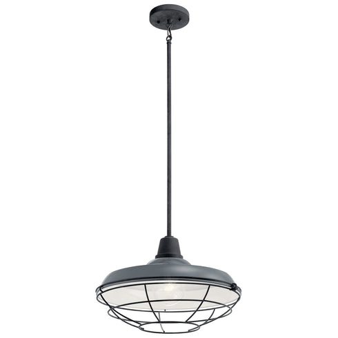 Kichler Ridgewood 1 Light Outdoor Pendant Semi Flush Model: 49993GG