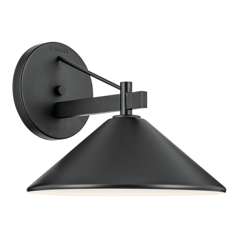 Kichler Ripley Indoo Outdoor Wall 1 Light in Black Finish Model: 49061BK