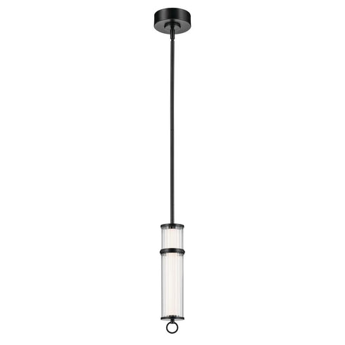 Kichler Riven Mini Pendant 1 Light in Black Finish Model: 52755BKLED