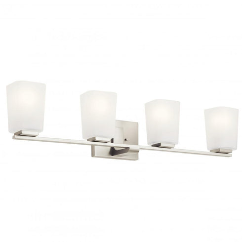 Kichler Roehm Bath 4 Light in Brushed Nickel Finish Model: 55018NI