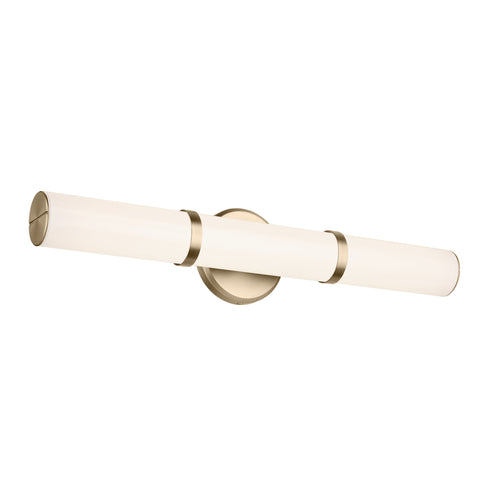 Kichler Rosh 24.25 Inch Bath Bar Medium LED with White Glass in Black Model: 55188BKLED