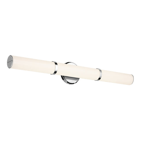 Kichler Rosh 32 Inch Bath Bar Large LED with White Glass in Black Model: 55189BKLED