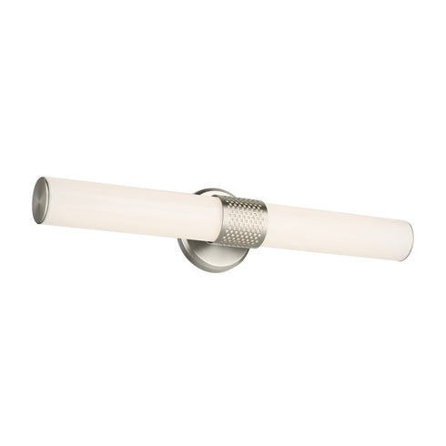 Kichler Sashi 24.25 Inch Bath Bar Medium LED with White Glass in Black Model: 55192BKLED
