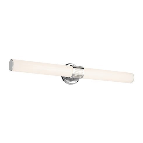 Kichler Sashi 32 Inch Bath Bar Large LED with White Glass in Black Model: 55193BKLED