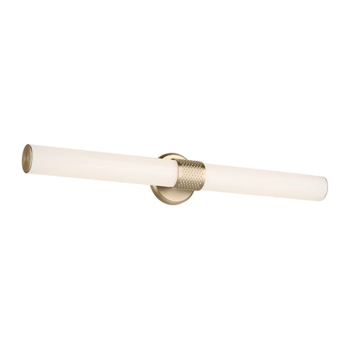 Kichler Sashi 32 Inch Bath Bar Large LED with White Glass in Black Model: 55193BKLED