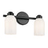Kichler Shae 15 Inch 2 Light Vanity Light with White Opal Glass in Black Model: 55201BK