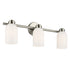 Kichler Shae 24.25 Inch 3 Light Vanity Light with White Opal Glass in Black Model: 55202BK