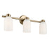 Kichler Shae 24.25 Inch 3 Light Vanity Light with White Opal Glass in Black Model: 55202BK