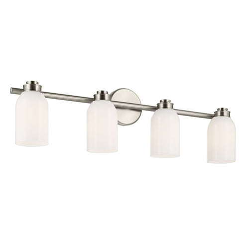 Kichler Shae 31 Inch 4 Light Vanity Light with White Opal Glass in Black Model: 55203BK