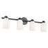 Kichler Shae 31 Inch 4 Light Vanity Light with White Opal Glass in Black Model: 55203BK