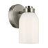 Kichler Shae 8.25 Inch 1 Light Wall Sconce with White Opal Glass in Black Model: 55200BK