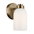 Kichler Shae 8.25 Inch 1 Light Wall Sconce with White Opal Glass in Black Model: 55200BK