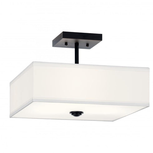 Kichler Shailene 14 Inch 3 Light Square Semi Flush Model: 43691BK