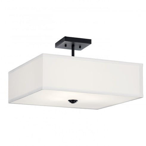 Kichler Shailene 18 Inch 3 Light Square Semi Flush Model: 43693BK