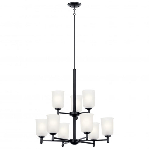 Kichler Shailene 26.5 Inch 9 Light 2 Tier Chandelier Model: 43672BK