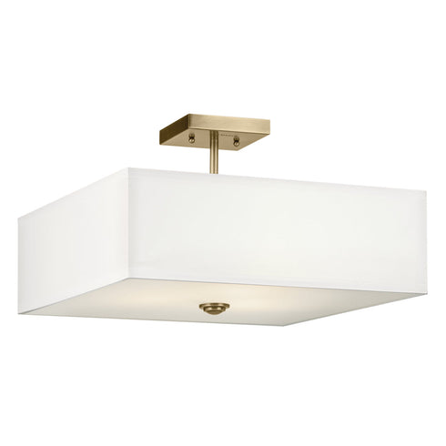 Kichler Shailene Semi Flush 3 Light in Natural Brass Finish Model: 43693NBR