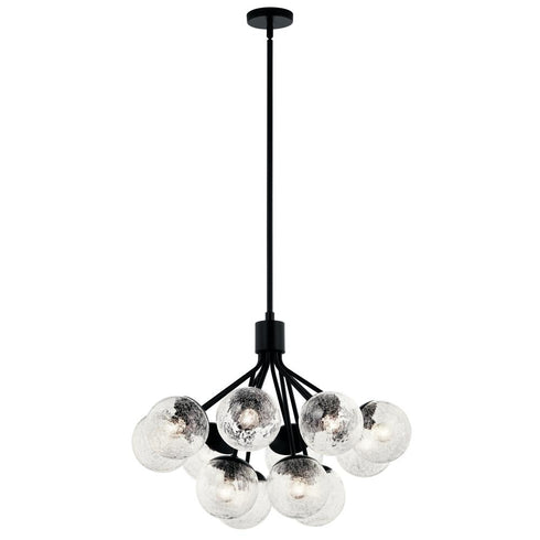 Kichler Silvarious Chandelier Convertible 12 Light in Black Finish Model: 52701BK