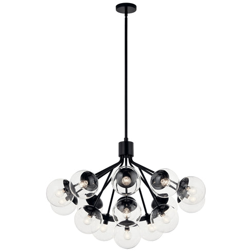 Kichler Silvarious Chandelier Convertible 16 Light in Black Finish Model: 52702BK