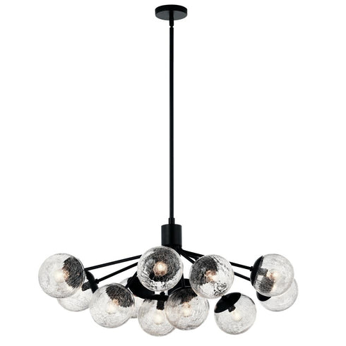 Kichler Silvarious Linear Chandelier Convertible 12 Light in Black Finish Model: 52703BK