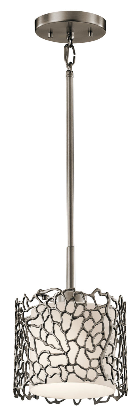 Kichler Silver Coral 1 Light Mini Pendant Model: 43349CLP