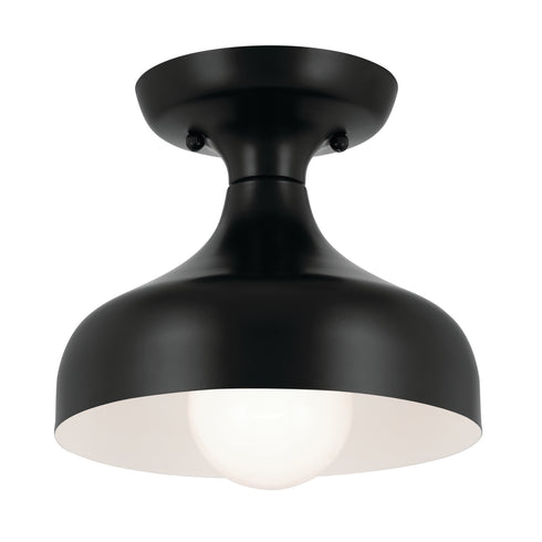 Kichler Sisu Semi Flush 1 Light in Black Finish Model: 52599BK
