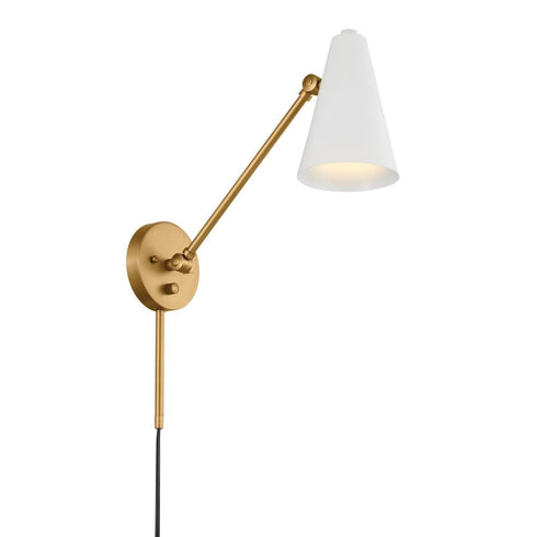 Kichler Sylvia 1 Arm Wall Sconce Natural Brass With Model: 52485NBRW