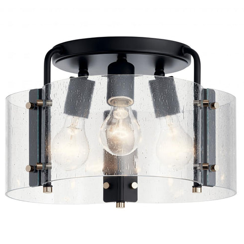 Kichler Thoreau 3 Light Semi Flush Model: 42954BK