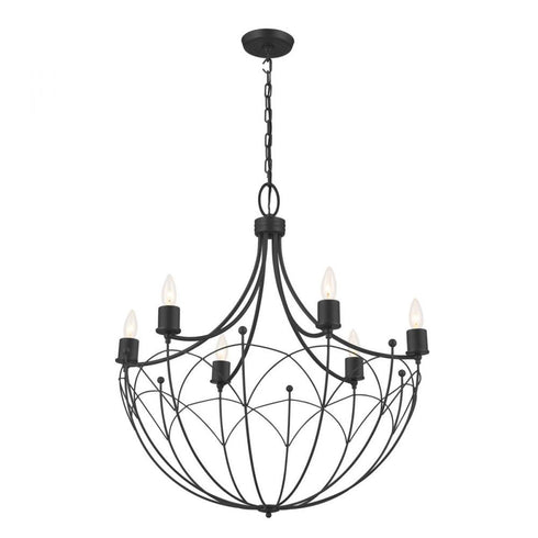 Kichler Topiary 30 Inch 6 Light Chandelier Textured Model: 52462BKT