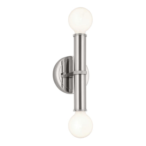 Kichler Torche Wall Sconce 2 Light in Brushed Nickel Finish Model: 55159NI