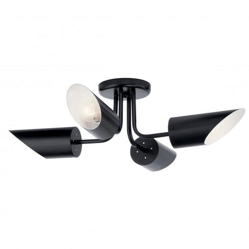 Kichler Trentino 4 Light Semi Flush Model: 52164BK