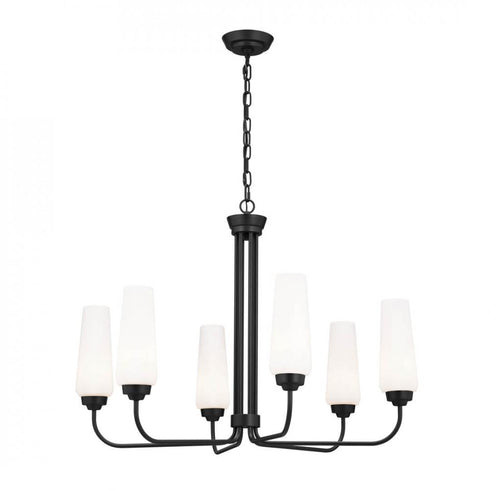 Kichler Truby 29 Inch 6 Light Chandelier Black Model: 52480BK