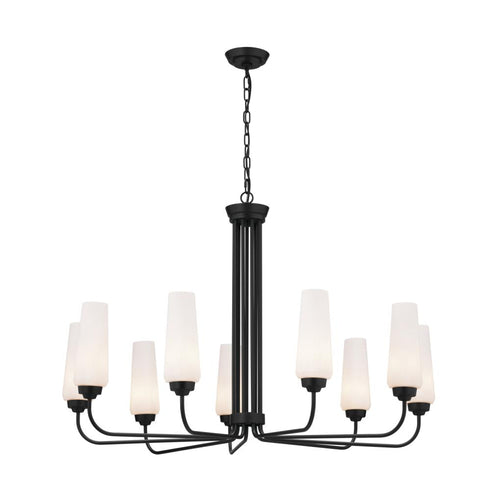 Kichler Truby 38 Inch 9 Light Chandelier Black Model: 52481BK