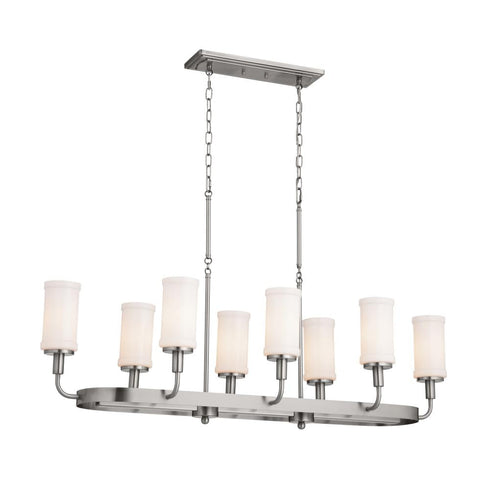 Kichler Vetivene Linear Chandelier 8 Light in Classic Pewter Finish Model: 52453CLP