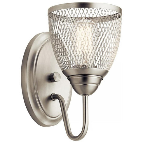 Kichler Voclain 42 Inch 4 Light Linear Chandelier with Mesh Shade in Brushed Nickel Model: 52274NI