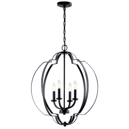 Kichler Voleta 4 Light Large Foyer Pendant Model: 42138BK