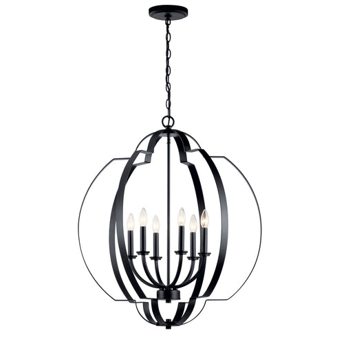 Kichler Voleta 6 Light Foyer Chandelier Model: 42139BK