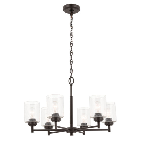 Kichler Winslow 26 Inch 6 Light Chandelier With Clear Model: 52616BK