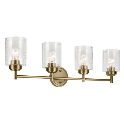 Kichler Winslow Bath 4 Light in Natural Brass Finish Model: 45887NBR