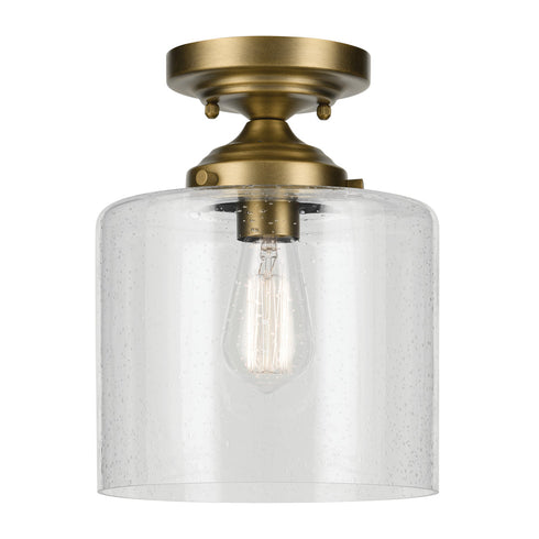 Kichler Winslow Semi Flush 1 Light in Natural Brass Finish Model: 44033NBR