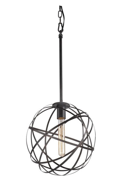 Matteo Lighting Atom 1 Light Pendant in Black Model: C57801BK