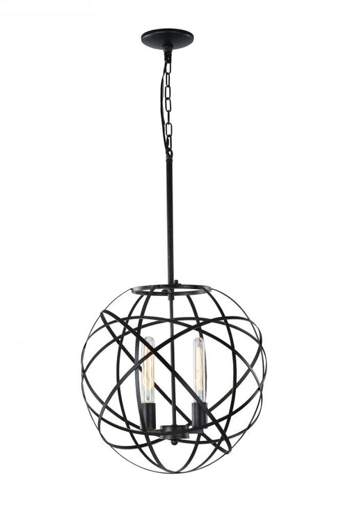 Matteo Lighting Atom 2 Light Pendant in Black Model: C57802BK