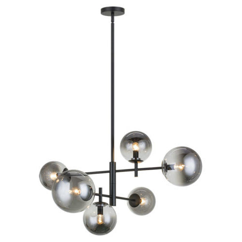 Matteo Lighting Averley 6 Light Chandelier in Black Model: C70706BKSM