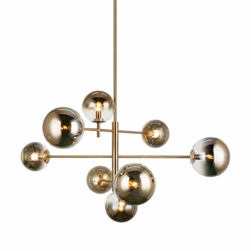 Matteo Lighting Averley 8 Light Chandelier in Combination Finishes Model: C70708AGAG