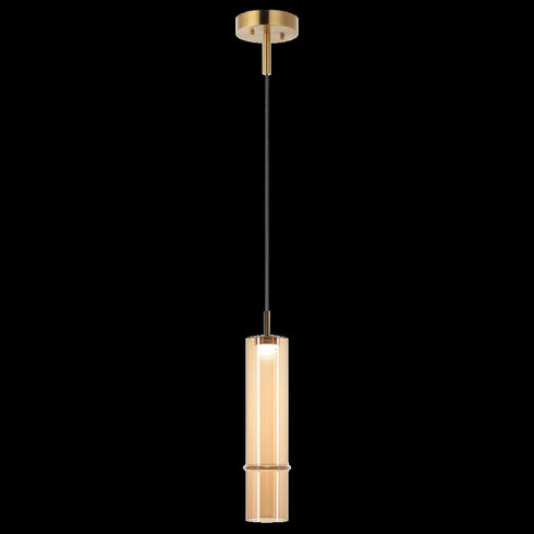 Matteo Lighting Bambu in Aged Gold Brass Pendant Model: C30601AGAM