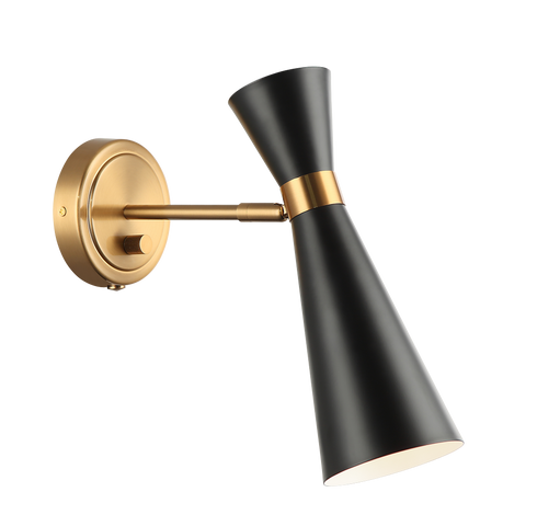 Matteo Lighting Blaze 1 Light Wall Sconce in Black Model: S09611AGBK