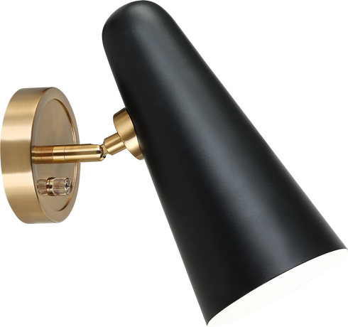 Matteo Lighting Blink 1 Light Wall Sconce in Black Model: S05211BK