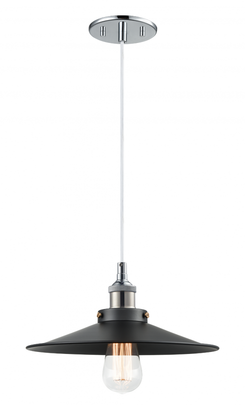 Matteo Lighting Bulstrode's Workshop 1 Light Pendant in Chrome Model: C46112CHBK