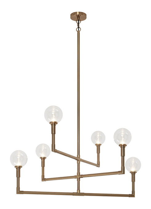 Matteo Lighting Candlestix in Aged Gold Brass Chandelier Model: C64806AGCL